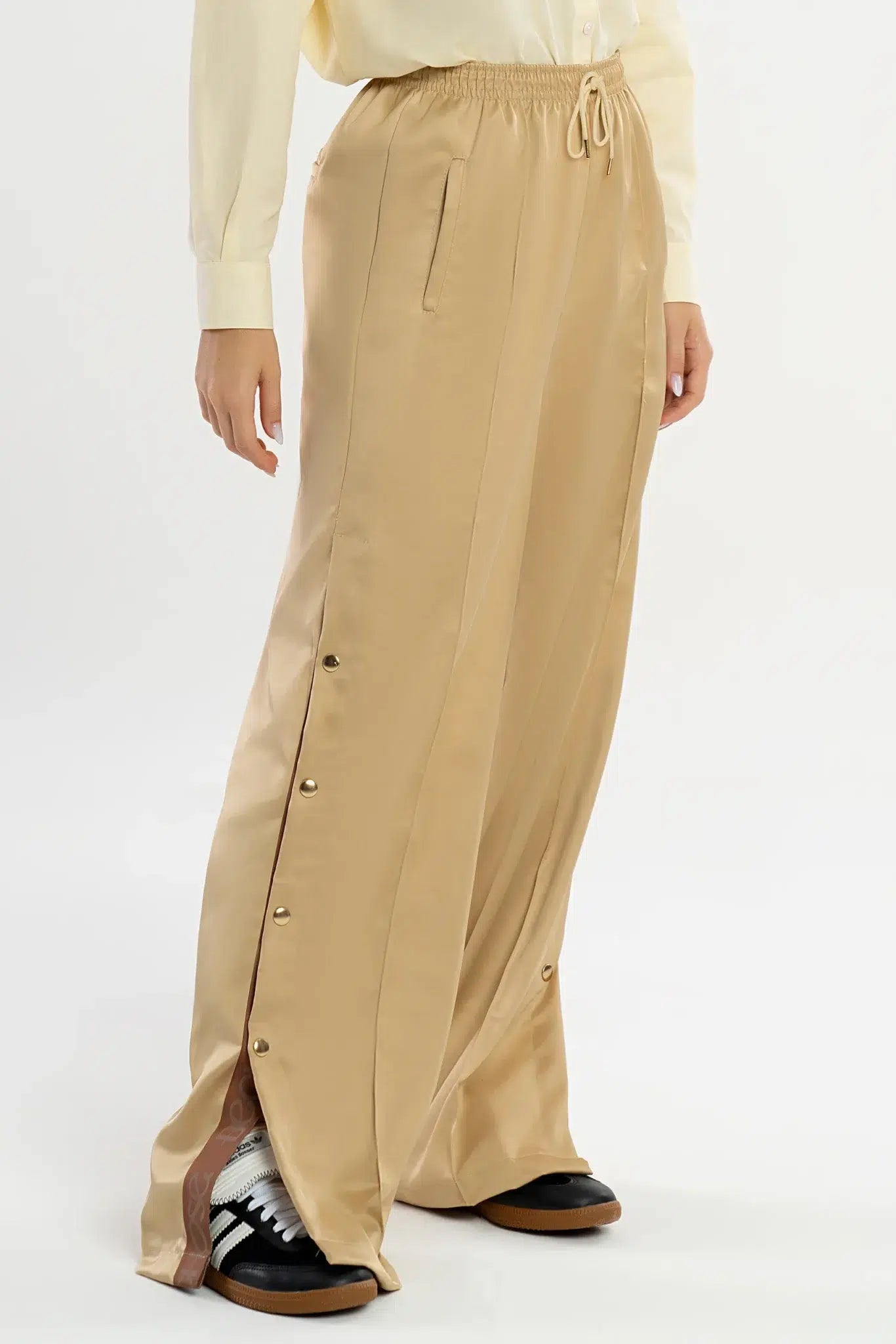 Calça Dália Marfim Acetinado