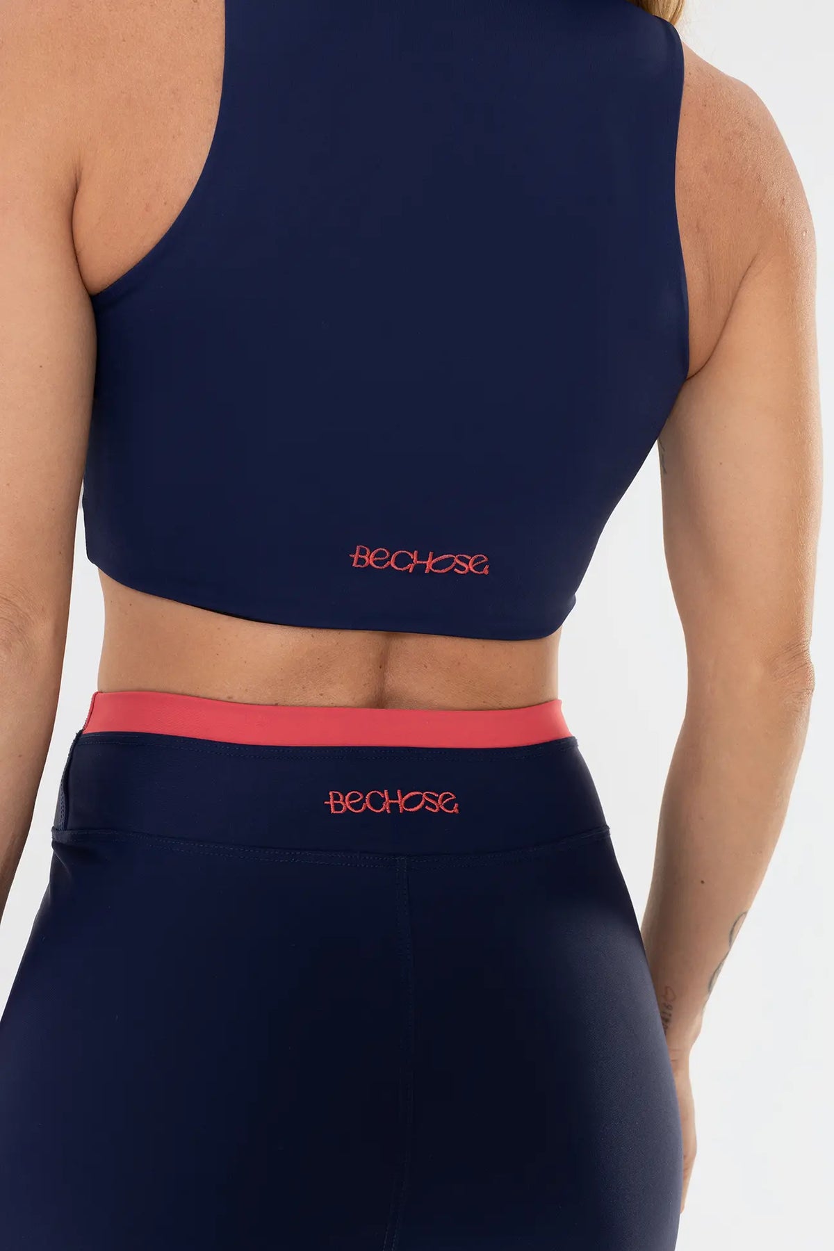 Legging Amarilis Azul Marinho/Vermelho Goiaba