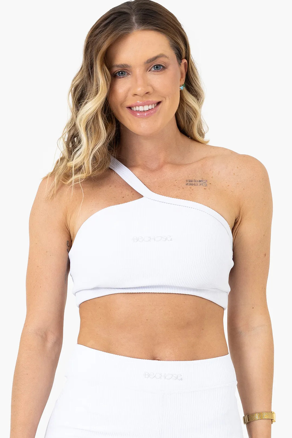 Top Peônia Branco Canelado