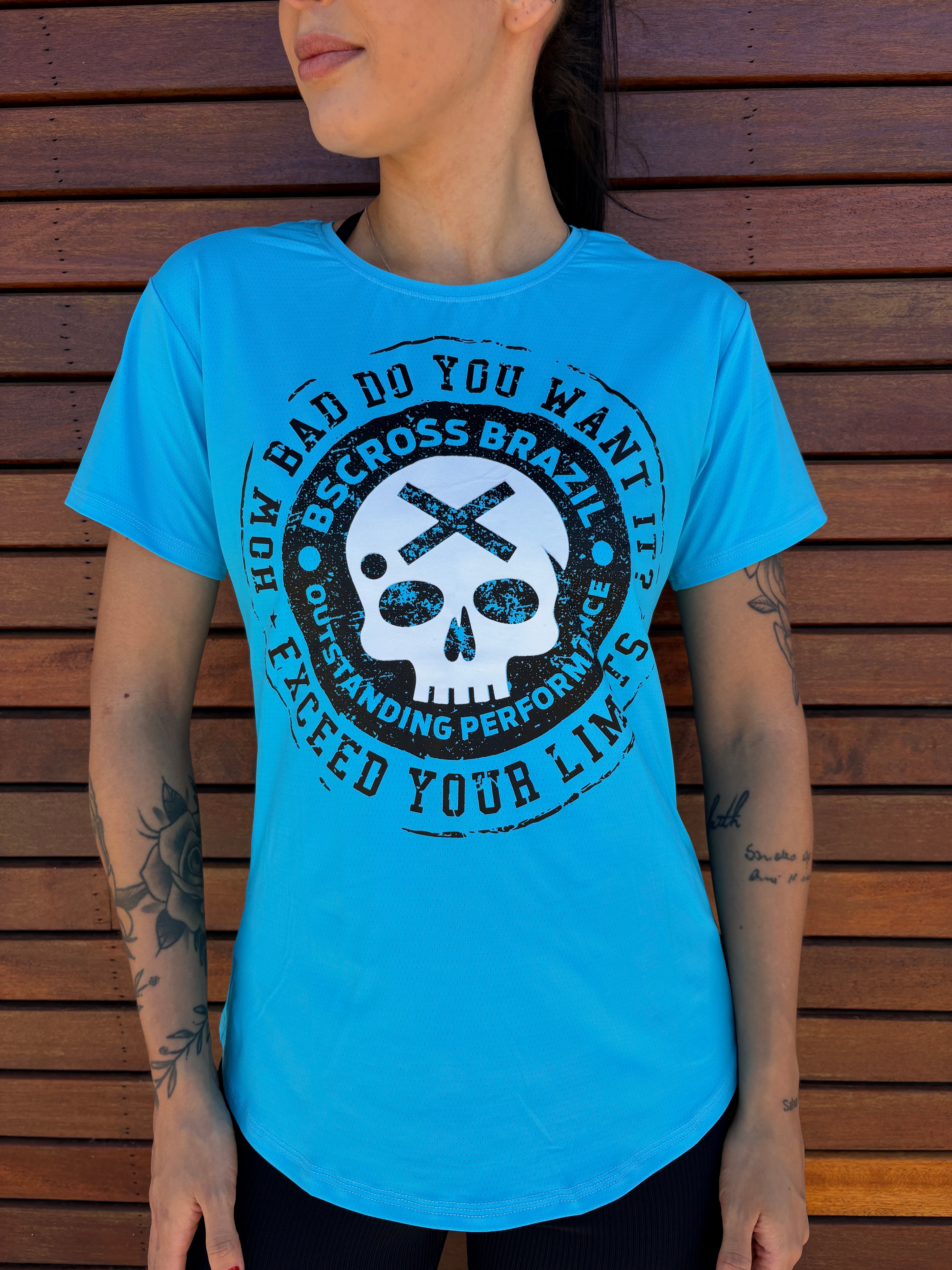 Camiseta Fem BS Cav Preta - Azul