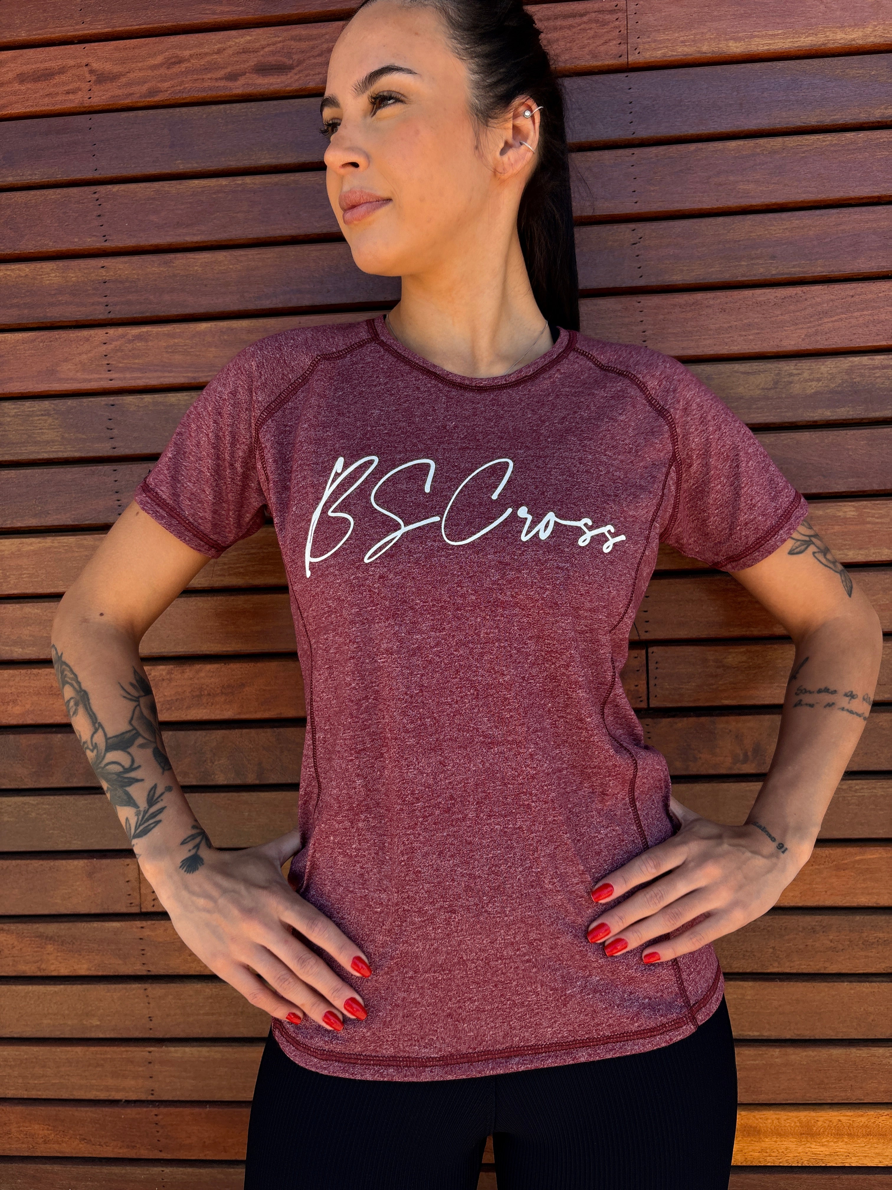 Camiseta Fem Raglan BS  - Vinho