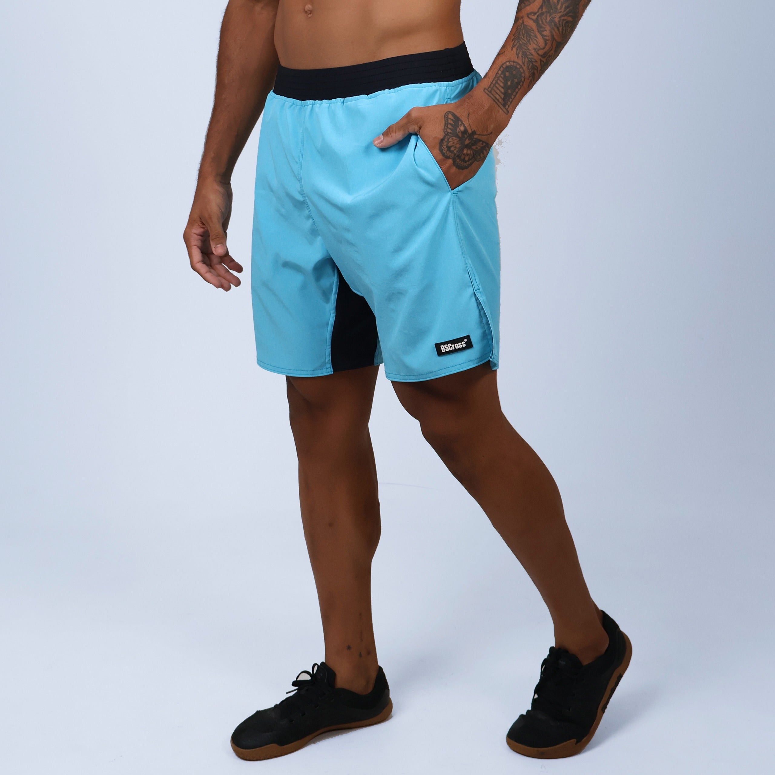 Shorts Masc Tactel Cós Estreito - Azul Claro