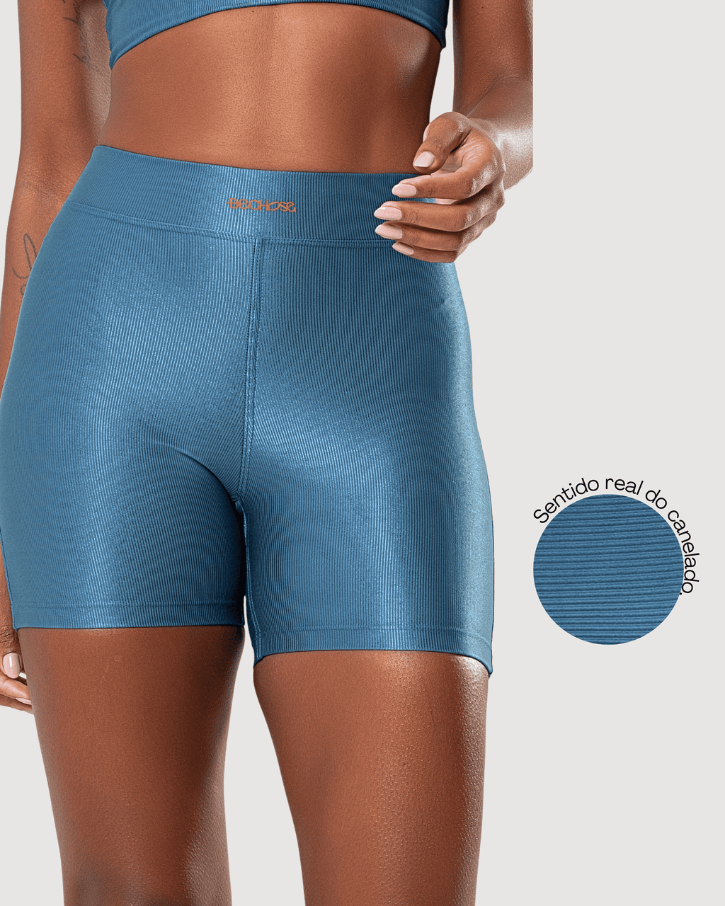 Shorts Peonia Azul Jeans Glow