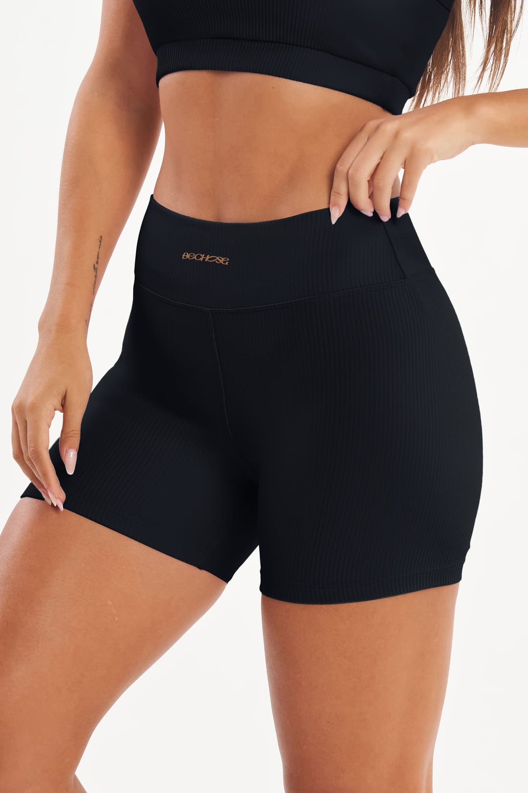 Shorts Perpétua Preto Canelado