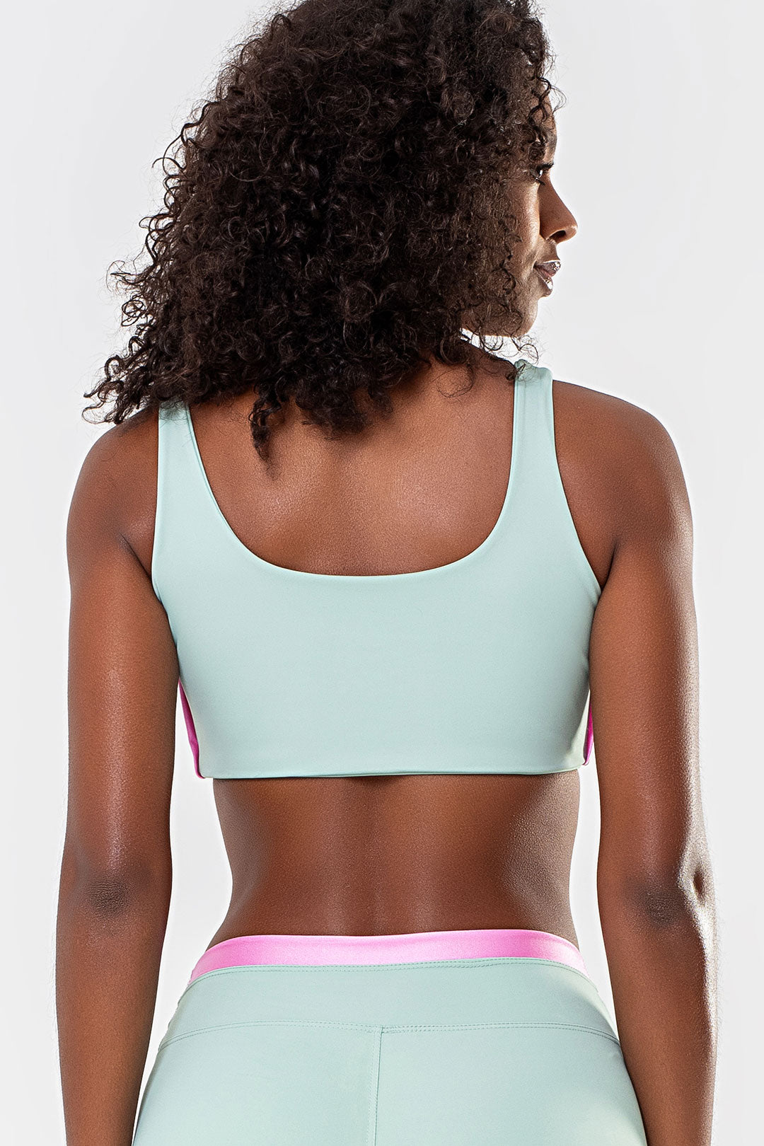 Top Amarilis Verde Jade e Rosa Sorvete Glow