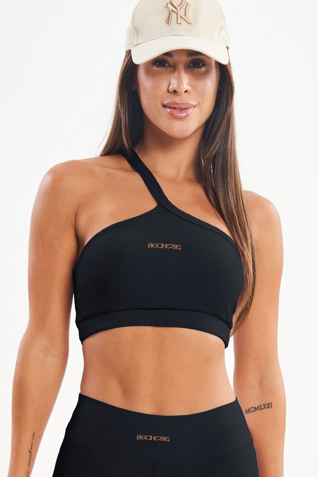 Top Peônia Preto Canelado