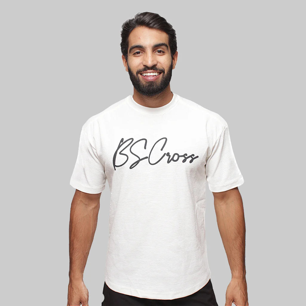 Camiseta Mas. Big Oversized BS Assinatura - Off White