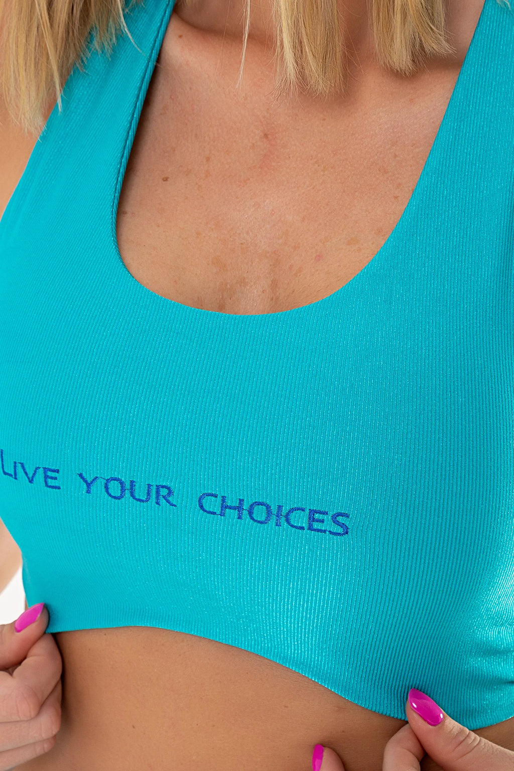 Top Perpétua Azul Piscina Glow