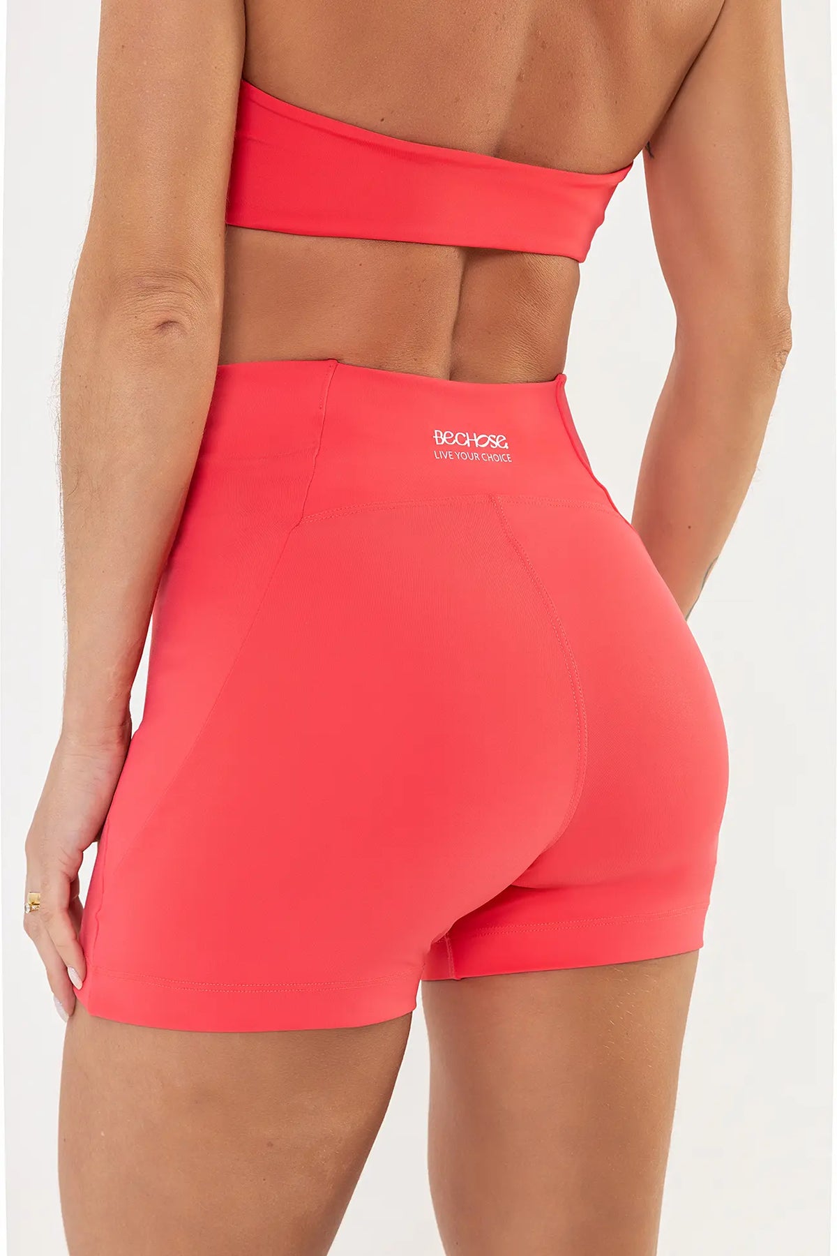 Shorts Hibisco Vermelho Goiaba