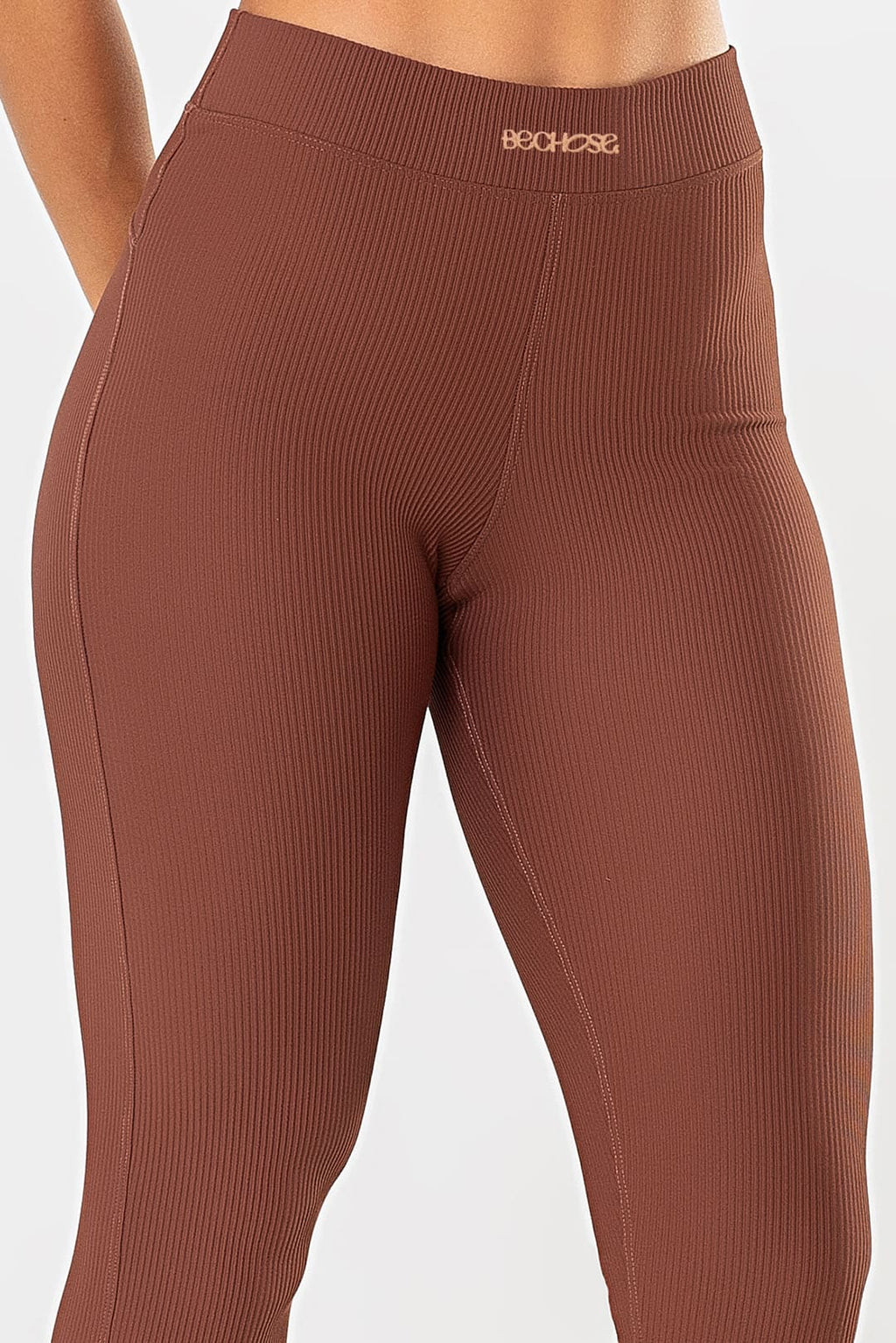 Legging Peonia Marrom Pantone Canelado