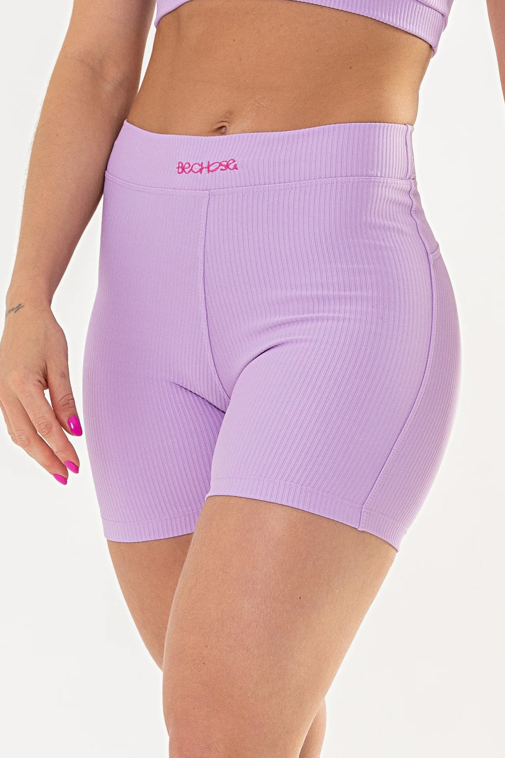 Shorts Peônia Lilás Canelado