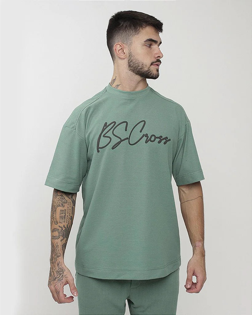 Camiseta Mas. Big Oversized BS Assinatura - Verde
