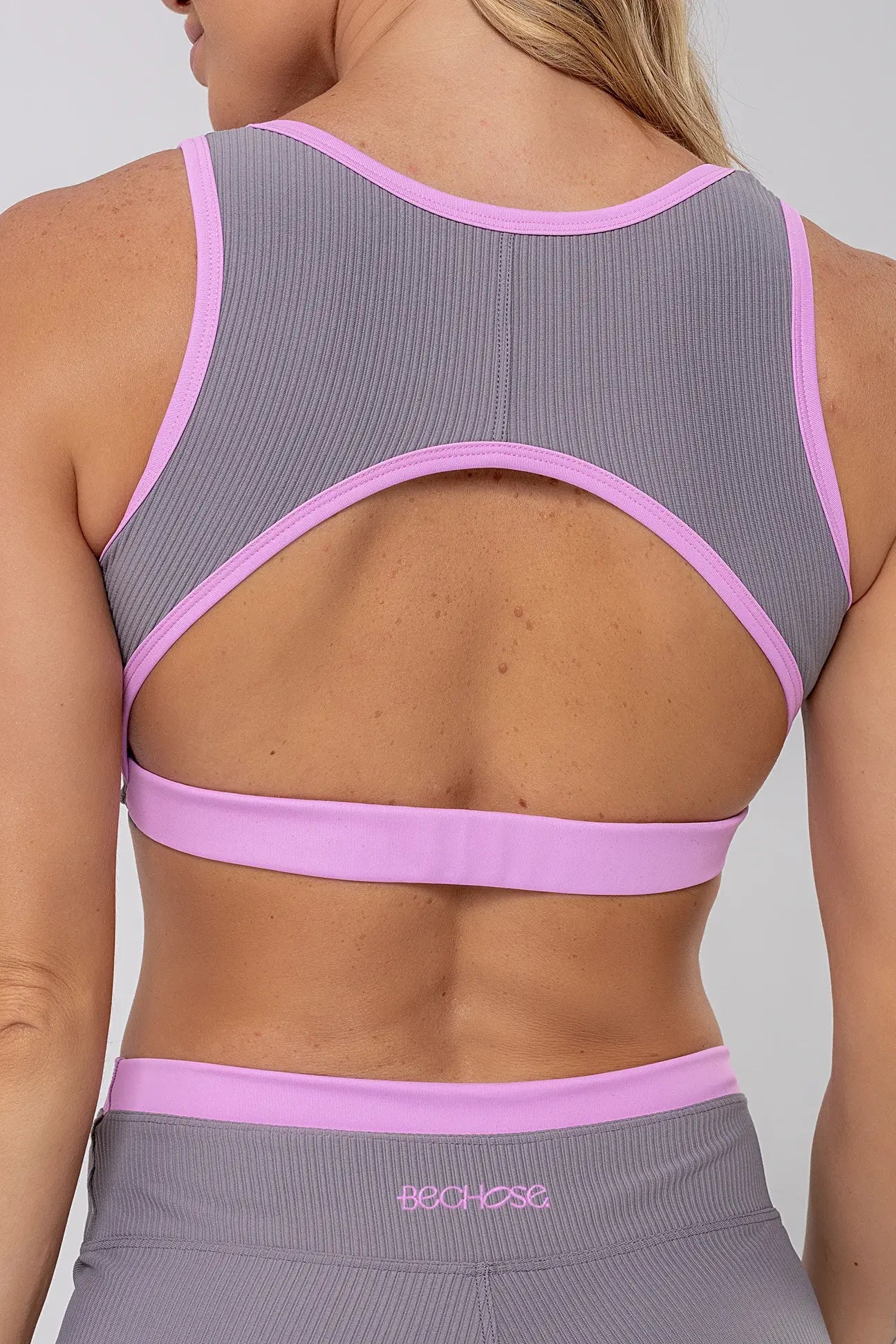 Top Cravo Cinza / Rosa Balerine