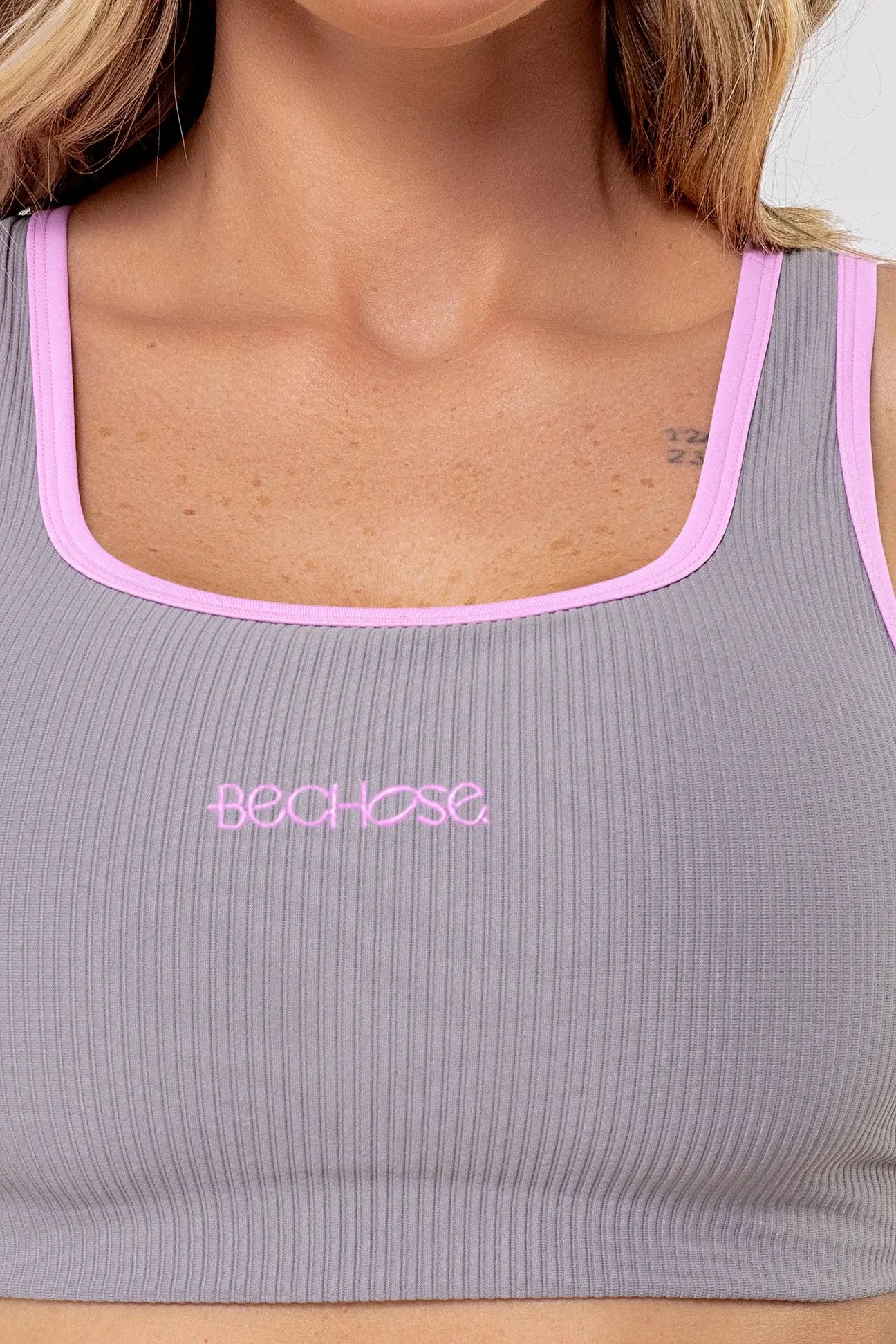 Top Cravo Cinza / Rosa Balerine